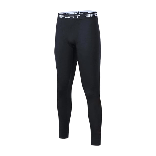ZACPNCV Compression Pants Men Running Workout Leggings with Pockets Gym Basketball Athletic Tights Base Layer Black