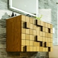 thumbnail image 5 of Eviva Mosaic 33 in. Wall Mounted Oak Bathroom Vanity with White Integrated Solid Surface Countertop, 5 of 7