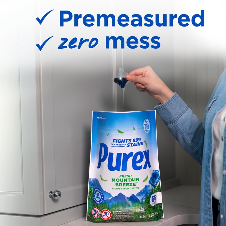 Purex, Laundry Detergent Pacs, 66 ct, Fresh Mountain Breeze