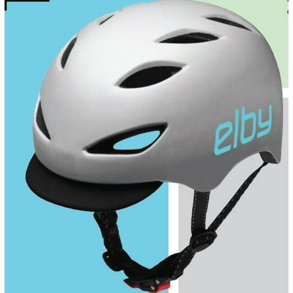 Elby Mobility Bicycle Helmet E0916ML Urban Commuter; Open Face; 21-5/8 Inch To 23-1/4 Inch; Putty With Blue Logo; 8 Vents; With Visor