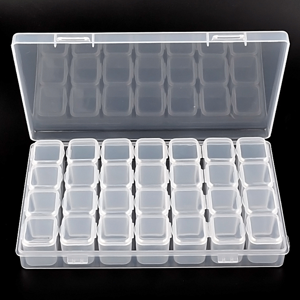Storage Box Jewelry Organizer 28 Compartments Container Bead Holder Case 