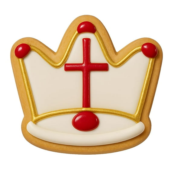 Crown and Cross Cookie Cutter - 4x3" Quality Professional Design