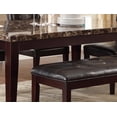 thumbnail image 3 of Espresso Finish Faux Marble Top Table 4 Side Chairs 1 Bench Transitional 6pc Set Dining Room Furniture, 3 of 4