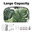 thumbnail image 3 of Palm Leaves Travel Organizer Cable Wire Cord and Cable Charger Bag Waterproof Oxford Cloth Electronic Accessories Storage Case 5.9x9.44x3.14 in, 3 of 6