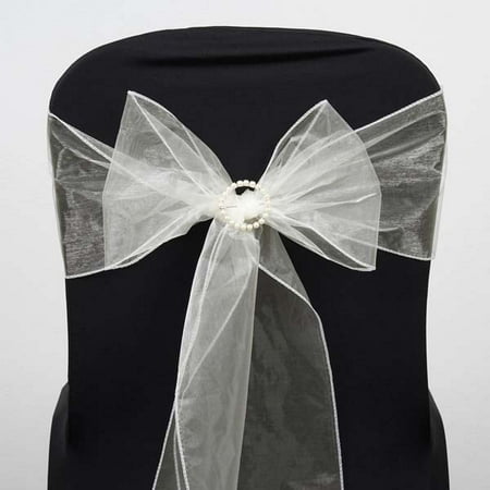 Efavormart 25pc x Wholesale Sheer Organza Chair Sashes Tie Bows for Wedding Events Banquet Decor Chair Bow Sash Party Decoration