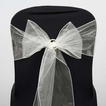 - Efavormart 25pc x Wholesale Sheer Organza Chair Sashes Tie Bows for Wedding Events Banquet Decor Chair Bow Sash Party Decoration