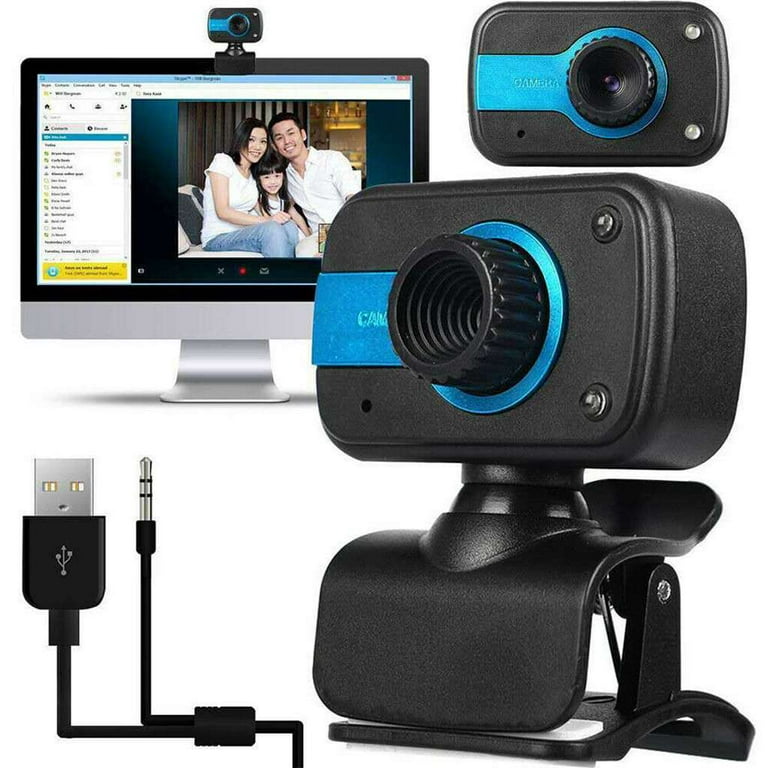 Relativ størrelse arkitekt bekvemmelighed HD 2.0 USB Webcam Video Camera Web Cam with Mic For Video Laptop  Computer(Black+Blue) - Walmart.com