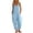 Light Blue, variant on Women Fashion Cotton Linen Adjustable Strap Wide Leg Dungaree Jumpsuit Daily Outfit Overall