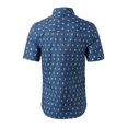 thumbnail image 3 of MODA NOVA Big & Tall Men's Shirts Short Sleeve Button Down Floral Printed Shirt Denim Blue 42, 3 of 7