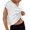White, variant on Women's Open Back Workout Top, Short Sleeve Y2K Yoga Shirt, Athletic Slouchy Crop Tee, Casual Backless Running Gym Top for Fitness and Streetwear Green S