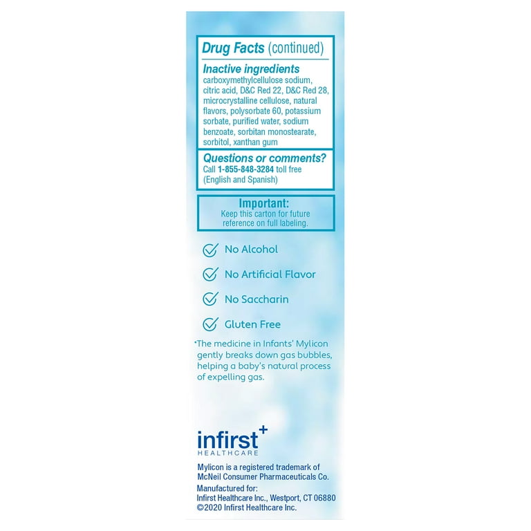Infants Mylicon Gas Relief Original Drops Over the Counter Medicine 100 doses 1 fl oz