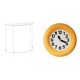 thumbnail image 1 of Mesa Auxiliar De Acrílico Para Espacios Pequeños Con Reloj De Madera Redondo Contemporáneo, Mesita De Noche Silenciosa Que No Hace Tictac Para Decoración De Baño Y Sala De Estar., 1 of 8