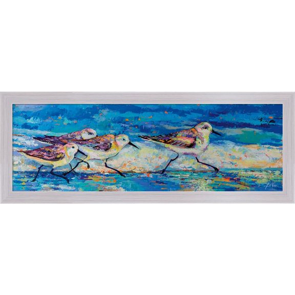 Great Art Now Racing Plovers by Jeanette Vertentes, Framed Wall Art, 38.75W x 14.75H