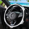 thumbnail image 1 of SNNROO Premium PU Leather Steering Wheel Cover with Embroidered Design  Universal Fit for 14.5-15 Inch Steering Wheels, 1 of 7