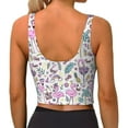 thumbnail image 3 of Haiem Summer with Flamingo Pattern Womens Sports Bra - U Neck Padded Low Impact Yoga Bra Workout Crop Top Gym Moisture-Wicking Workout Vest -Medium, 3 of 9