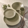 thumbnail image 2 of Oxford Unni Solids, Olive Stoneware 16 Piece Dinnerware Set, Service for 4, 2 of 6