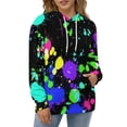 thumbnail image 4 of Neon Paint Splatters Men's Women Vintage 3D Hooded Sweatshirt - All-Season Loose Fit Streetwear, 4 of 6