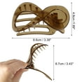 thumbnail image 4 of 2 garras de plástico para el cabello, pinzas para el cabello, pasadores para el cabello para mujeres, café, 3.39''x1.89''x0.91'', 4 of 7