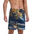 thumbnail image 2 of Rateoe Golden Fantasy Landscape Print Men's Lounge Shorts – Soft & Breathable Pajama Bottoms with Pockets, Elastic Waistband, Lightweight Sleepwear for Nightwear & Loungewear-Medium, 2 of 6