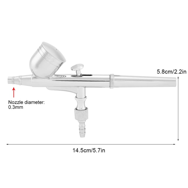 Aerógrafo dual, kit de aerógrafo de 7 cc con alimentación por gravedad de boquilla, fundido a presión liviano para obras de arte, arte de uñas, arte corporal, decoración de decoración de