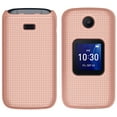 thumbnail image 3 of Case for Alcatel Go Flip 4 / TCL Flip Pro Phone, Nakedcellphone Slim Hard Shell Protector Cover with Grid Texture - Rose Gold Pink, 3 of 7