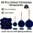 thumbnail image 2 of THE BRIVE 36PCS Flocked Velvet Christmas Ball Ornaments - Shatterproof Decor for Tree, Holiday & Home Decorations NavyBlue, 2 of 7