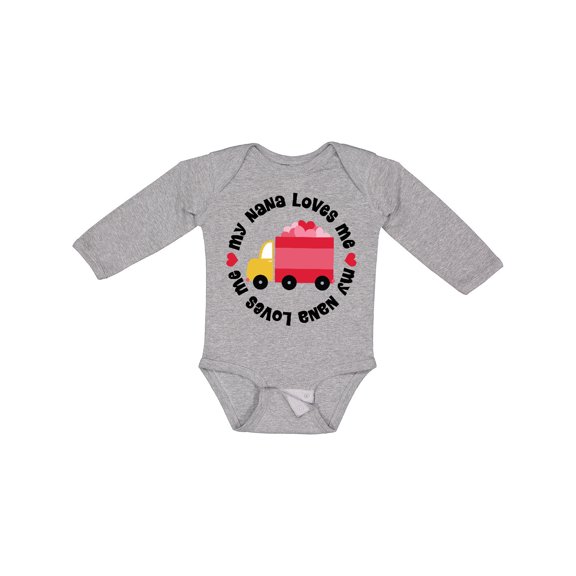Inktastic My Nana Loves Me Valentine Boys or Girls Long Sleeve Baby Bodysuit