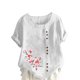 thumbnail image 1 of Camisetas de Manga Corta para Mujeres, Camiseta de Manga Corta Impresa Casual Hecha de 95% Poliéster 5% Spandex para Todas las Estaciones, Camisetas de Manga Corta para Mujeres, 1 of 3