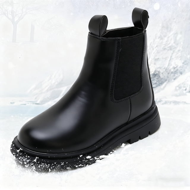 Mceream Girls Lace Up Ankle Boots Leather Riding Boots Side Zipper Punk Goth Sole Ankle Booties Black 27