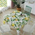 thumbnail image 5 of Lemon Flower Square/Round Tablecloths 54x54,Summer Yellow Green Plant Watercolor Table Cloth Table Cover Indoor/Outdoor Tabletop Decor for Wedding Holiday Party Dinner Baby Shower, 5 of 7