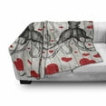 thumbnail image 3 of Love Soft Flannel Fleece Throw Blanket, Sketchy Octopus Animal and Hearts on Grunge Wooden Planks Image, Cozy Plush for Indoor and Outdoor Use, 70" x 90", Vermilion Charcoal Grey, by Ambesonne, 3 of 6