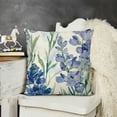 thumbnail image 2 of SHANXI  Purple Lavender Flower Pillow Covers  Vintage Spring Floral Decorative Pillows Case Polyester Linen Outdoor Cushion Covers for Couch Sofa Bed Home Deco 12x12in, 2 of 5