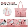 thumbnail image 6 of GYNKY Tote Bag for Woman, Large Capacity Gym Bag Waterproof Puffer Shoulder Work Bag with Multiple Compartments, Pink, 6 of 8