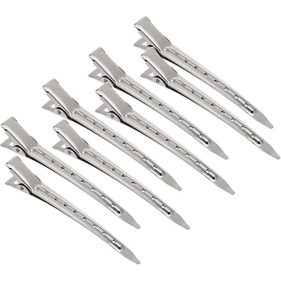 24 Pcs 3.3 Inches Duck Bill Hair Clips Silver Metal Hair Pins ,Professional Sectioning Clips for Salon and Women Girls Bows DIY Accessories Hairpins