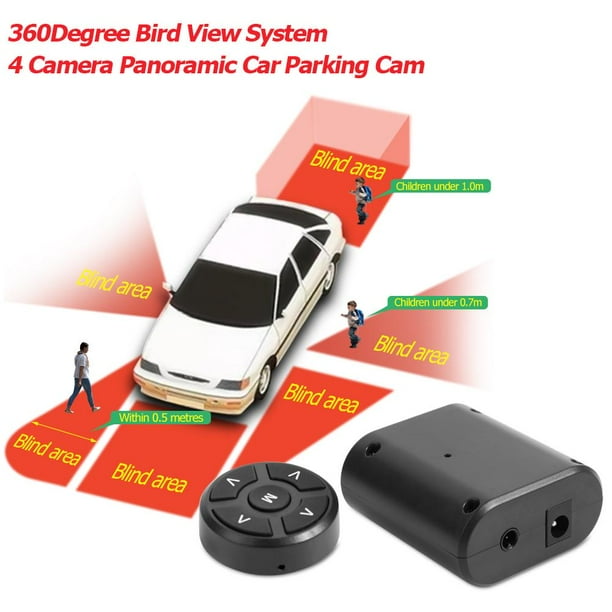 Butwevi Caméra de stationnement de voiture à 4 caméras avec système de vue  d'oiseau à 360 degrés avec moniteur de 5 pouces 