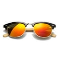 thumbnail image 2 of Modern Retro Fashion Real Bamboo Temple Fashion Sunglasses Flash Mirror Lens Vintage Design for Men & for Women, 2 of 2