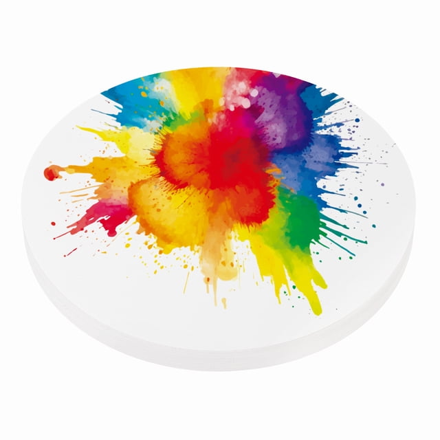 Uxcell 30 Hojas de Papel de Acuarela de Algodón Redondo 140lb/300 GSM Prensa Fría Agua 7 Pulgadas