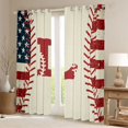 thumbnail image 2 of jejeloiu Letter L Blackout Curtain Set of 2,Vintage American Flag Baseball,52x84 Inch, 2 of 6