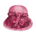 thumbnail image 4 of UJNDER Women's Wide Brimmed Bridal Wedding Hat for Tea Parties and Outdoor Events Elegant Sun for Ladies Wine, 4 of 4