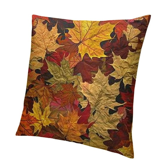 BANET Throw Pillow Cover Fall Leaf Bright Color Seasonal Square Pillow Case Cushion Cover for Home Car Decorative 12x12in