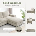 thumbnail image 4 of INGALIK 98" Sectional Sofa with Large Storage Chaise, L-Shaped Oversized Couch, Chenille Sofa 3-Seat with Removable Cushion Covers USB Type-C Ports for Living Room (Beige), 4 of 8