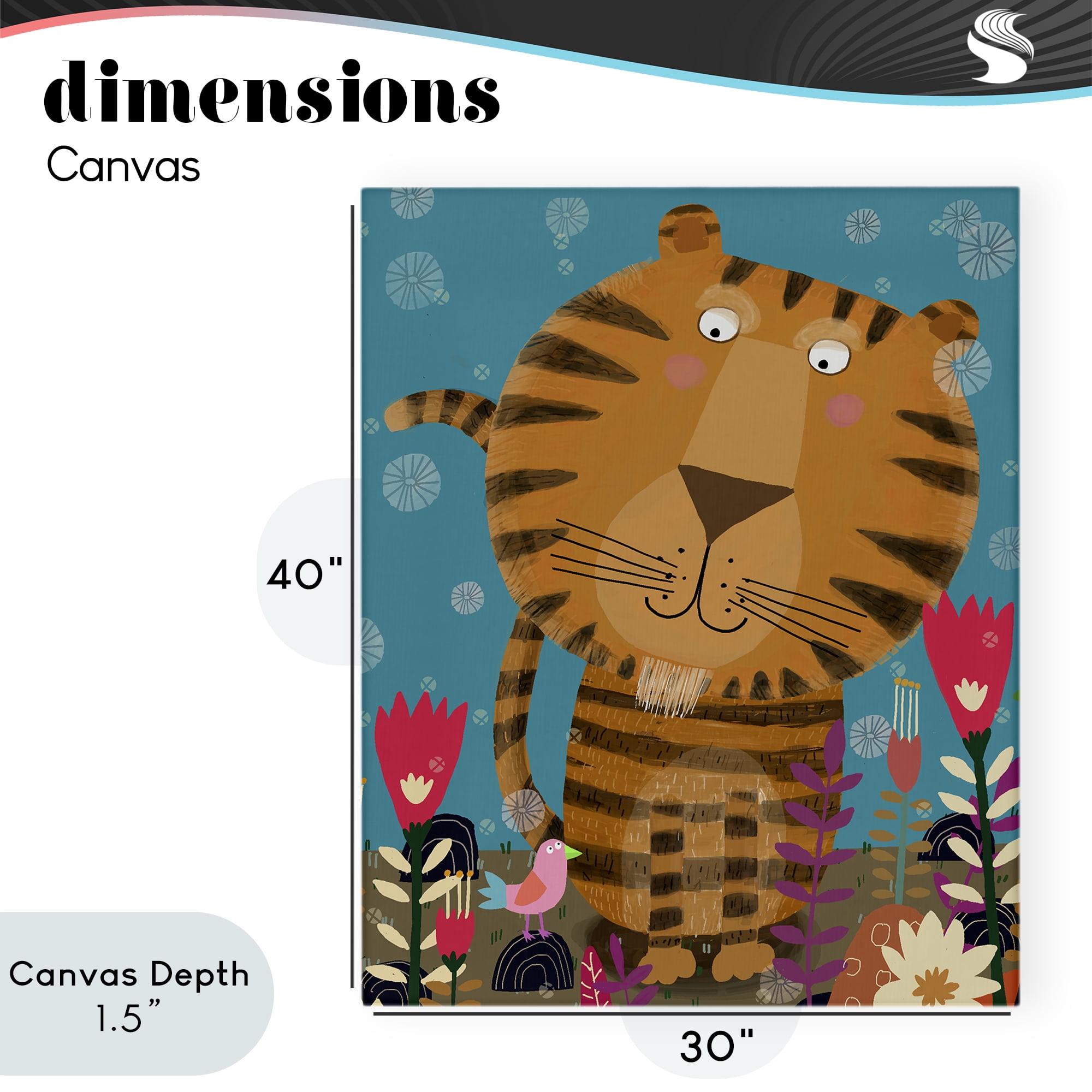 Stupell Industries Boho Tiger & Flowers Canvas Wall Art, design by Carla Daly