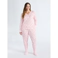 thumbnail image 2 of Joyspun Women's Waffle Knit Henley Sleep Top, Joggers and Socks Pajama Set, 3-Piece, Sizes XS-3X, 2 of 7