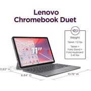 Lenovo Chromebook Duet - 2025 - Convertible Chromebook - ChromeOS - 10.95 WUXGA IPS Touch Display - 4GB Memory - 64GB Storage - MediaTek Kompanio 838 - Luna Grey