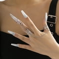 thumbnail image 3 of Ornament Gothic Style Hollow Tapered Fingernail Cap Ring Niche Metal Tassel Ring, 3 of 5