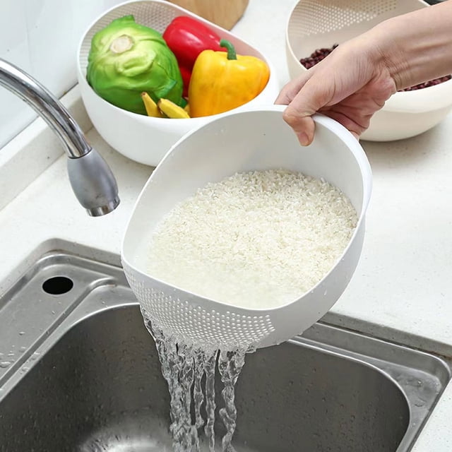 1pc/2pcs/3pcs Multi-Functional Kitchen Washing Basket Basin - Drain Water Wash Rice Perfect For Cleaning Vegetables And Fruits And More With Convenient Features - Ideal For Various Use