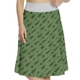 thumbnail image 1 of Women's Drinks Wine Bottles and Glasses A-line Printed Skirt Casual Wear, XL, Reseda Green Olive Green, by Ambesonne, 1 of 1