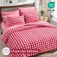 thumbnail image 3 of Regency Heights Queen Size Bed in a Bag, 9 Pieces Red Plaid Comforter Set with Sheets and Side Pockets, Reversible Bedding Sets for All Seasons, 3 of 9