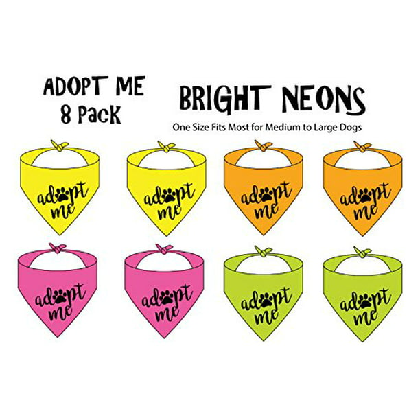 8 Pack Of Adopt Me Bandanas Neon One Size Fits Most For Medium