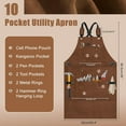 thumbnail image 2 of Leather Aprons for Men, Heavy Duty Leather Work Apron, Heat- & Flame-Resistant Shop Apron, Woodworking Apron, with Strengthened Pockets and Robust Stitching, 2 of 6